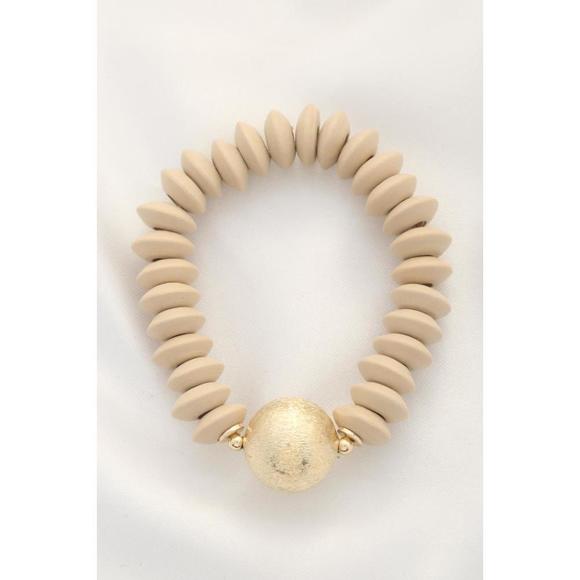 Rachell`s Boutique Jewelry - Ball Bead Wood Disc Bracelet
